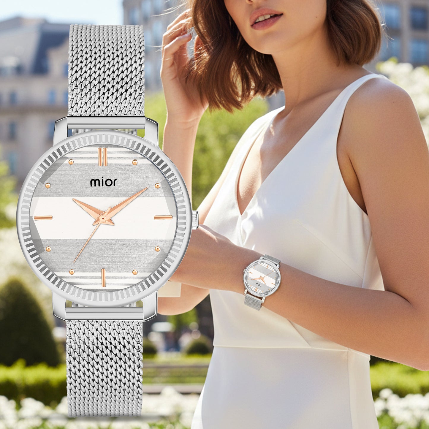 Deer Sleek Aura Women's Watch – Silver Dial